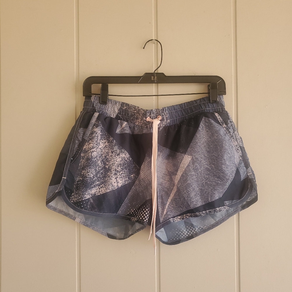ZYIA Active Radical Bomber Shorts Athletic Running Size M Gray Blue & Pink